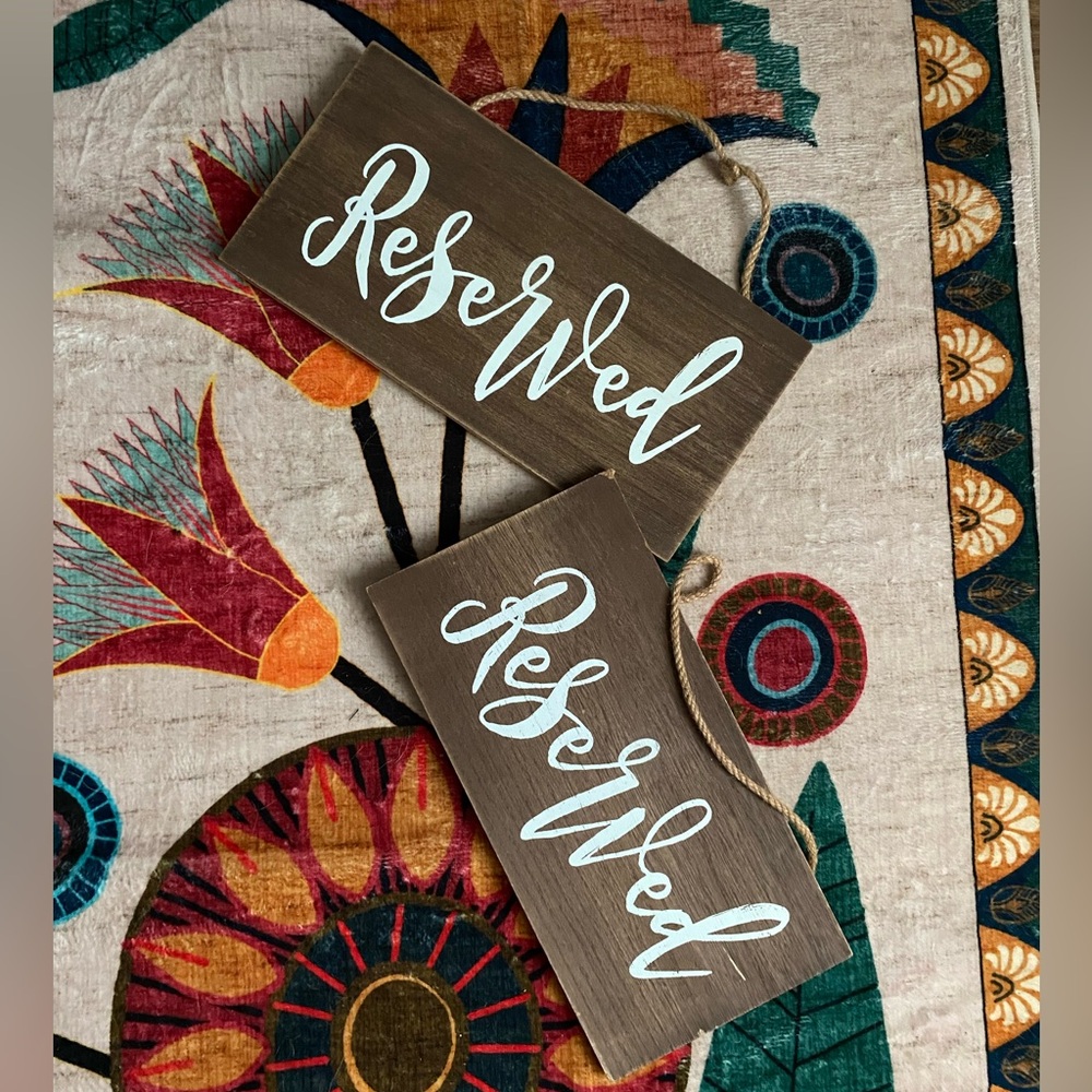 Rustic Brown 'Reserved' Wall Decor Signs